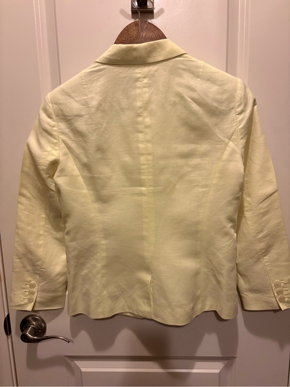 Banana Republic Pale Yellow Linen-Blend Women's Blazer - Picture 2 of 3
